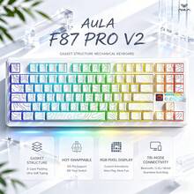 AULA F87PRO V2 Tri-Mode 87-Key TKL Mechanical Keyboard, RGB Dot Matrix Display, All-Key Hot-Swappable Gasket Structure, 8000Hz Low Latency, 10000mAh PBT Gaming Keyboard - View 3