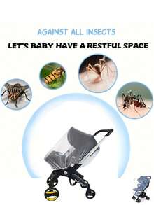1pc Baby Mosquito Net, Baby Stroller Mosquito Net, Stroller Insect Net Cover, Suitable For Baby Strollers, Strollers, Baby Carts, Baby Carriers, Made Of Fine Soft Elastic Mesh Design, Effectively Prevents Mosquito Bites - Multicolor - View 10