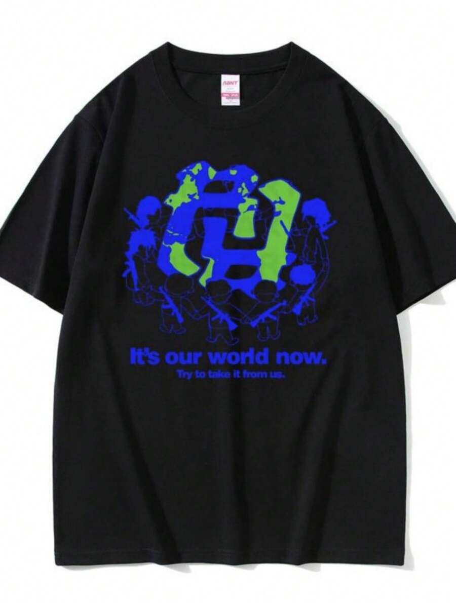 Women's Blouses RR KanKan WoRRld Tshirt Kankan Really Rich It's Our World Now Try To Take It From Us T-Shirt Men Women Kpops Summer Tee Shirt Top - 黑色 - 查看 1