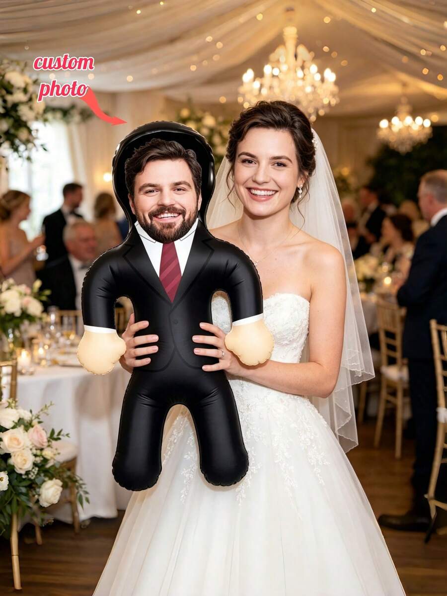 1pc Personalized Groom Inflatable Blow Mold Prop, Customized Inflatable Product Suitable For Bachelor Party And Bridal Shower, Unique Bride-To-Be Wedding Gift Idea - Multicolor 2 - View 1