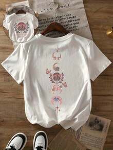 Camiseta de Mujer Veraris Starlight City - Camiseta de Manga Corta con Cuello Redondo y Temática de Libros, con Estampado de Veraris City, Estilo Casual para Primavera y Verano, Lavable a Máquina para Uso Diario.Ligero, transpirable y cómodo - Blanco - Ver 10