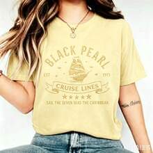 Blusa New Hot Selling Vintage Blusas Cute Top 100 Percent Cotton Camisas Para Hombre Manfinity MenPearl Cruise Lines Finest In The Caribbean Comfort - 黃色 - 查看 1