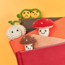 1 pieza Marcapáginas de ganchillo hecho a mano con diseño de verdura, regalo de marcapáginas lindo para cumpleaños, Día del Maestro, Navidad, Día de la Madre, Día de San Valentín, lectores, decoración del hogar - Diseño adorable de fruta, tela duradera, decoración de frutas - Marcapáginas con forma de verduras - Ver 9