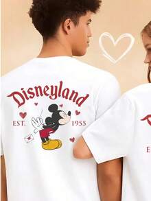 Disney Couple Shirts, Mickey Minnie Disneyland Sweatshirt, Matching Disney Valentine Tees, Cute Disney Anniversary Tops, Disney Family Tee  Disney Oversized T-Shirt - Áo thun nam - Xem 2
