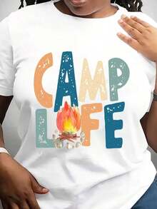 Camiseta de Campamento, Camiseta Feliz Campista, Camiseta Fuego de Campamento, Camiseta de Campista, Camiseta Amante de la Naturaleza, Regalos para Excursionistas, Camiseta Glamping, Regalos para Campistas en Autocaravana - Blanco - Ver 1