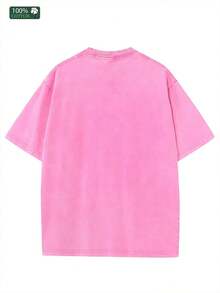 Men's & Women's High-Quality Pure Cotton Short-Sleeved T-Shirt With A Vintage Effect, Soft And Comfortable, With A Loose And Fashionable Fit, Featuring A Design That Includes A Glass Of Tequila And Lime Elements, Along With The Fun Text "TEQUILA CHEAPER THAN Relax", Suitable For Daily Commutes, Outings, Holiday Gifts, Parties And Celebrations. - 水洗棉玫瑰紅 - 查看 2