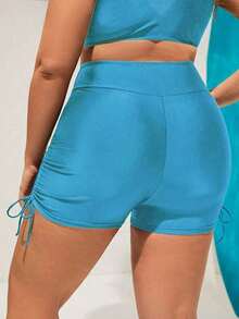Swim Talla grande Bottom de bikini con cordón lateral - Celeste - Ver 2