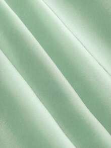 Falda de unicolor negro de cintura alta con textura de satén, adecuada para baile y uso diario - verde menta - Ver 4
