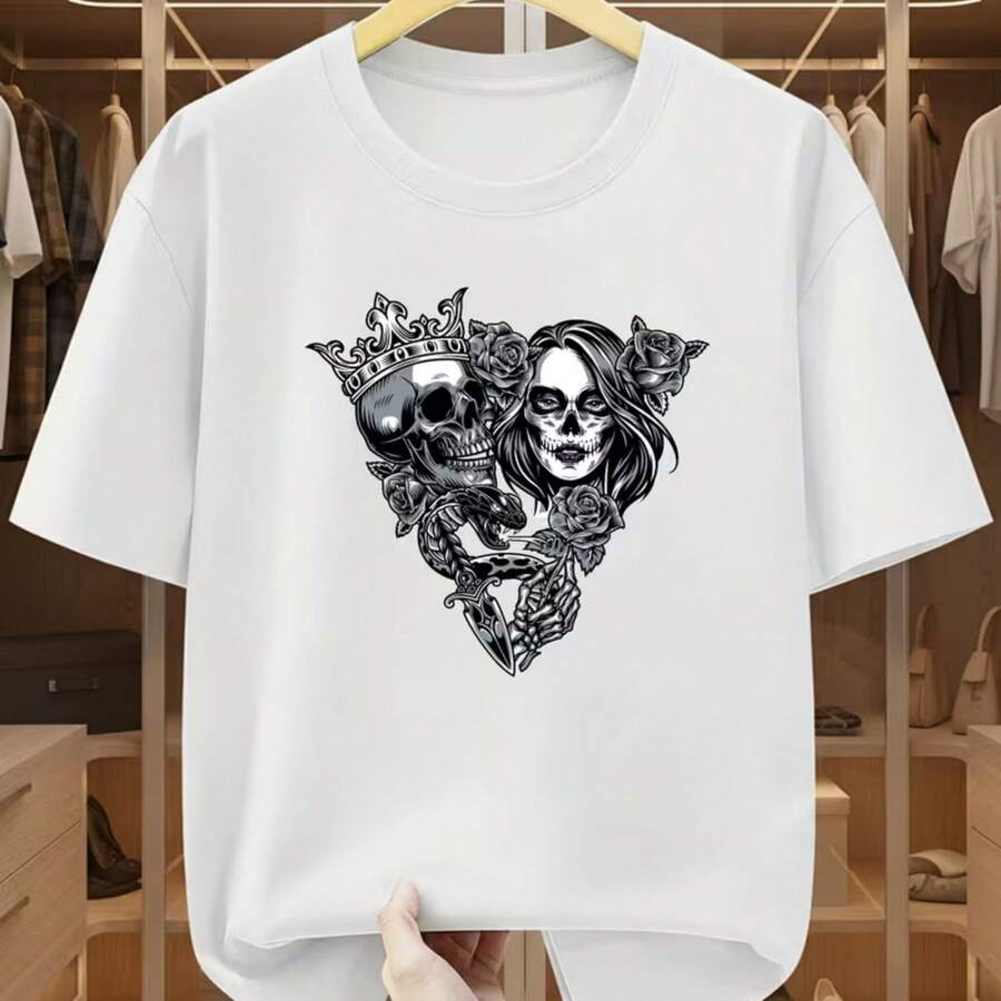 Printed T-Shirt For Men And Women - Putih - View 1
