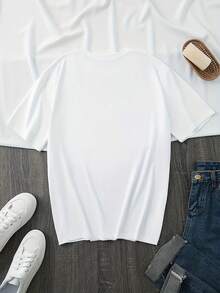 Camiseta Faithful Cross 3:16 de SimpieAndVersatileDesign - Camiseta casual de manga corta y cuello redondo para mujer, hecha de tela de microfibra CottonT-Shirt - Blanco - Ver 2