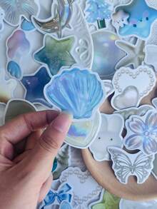 50pcs Dreamy Color Stickers PVC Material Notebook Materials Notebook Mobile Phone Case DIY Materials School Supplies - 50pcs - View 5