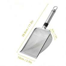 1pc Durable Stainless Steel Cat Litter Scoop With Fine Mesh, Rust-Proof Pet Waste Scooper, Suitable For Litter Box, Easy To Use And Clean, With Convenient Handle, Fit For Wooden House And Small Pets - Multicolor - View 8