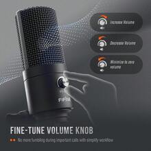 USB Microphone, Metal Condenser Recording Microphone For Windows, Cardioid Laptop Mic For Recording Vocals, Voice Overs, Streaming, Meeting, Videos-FIFINE K669B - View 6