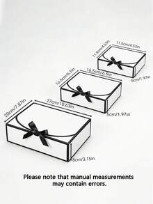 10 hộp quà cưới kèm ruy băng đen, hộp giấy có nắp đậy, kích thước 10.6 x 8 x 3.15 inch, thích hợp cho đám cưới, tiệc mừng em bé, sinh nhật, tiệc cô dâu và các dịp khác, có màu trắng và đen. - màu đen - Xem 9