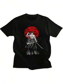Camisetas de Algodón con Estampado Gráfico de Anime O-Ne P-Iece, Conjuntos de Verano para Hombre, Ropa a Juego para la Familia, Camiseta para Hombre, Estampado 3D Casual de Manga Corta para Verano, Diseño Genial de Espadín Zoro, Camiseta Holgada para Hombre, Top Unisex, Elegante, Tacto Súper Suave, Ropa para Adolescentes, Regalos para Hombres, Regalos para Fanáticos del Anime, Tallas para Adultos y Niños - Negro - Ver 7