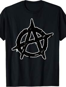 Camiseta unisex de manga corta, AnarchyAnarquistaSímbolo-AngustiadoRebeldeGrungeCamisetaCamisetaIgualEstiloparaHombresyMujeres2026VeranoDe manga cortaImpresoCamiseta180Gplayerashombre, , , Dazymujer,romwehombres, bohochic,maestrasregalos,camisetaparaconjuntos de mujercon curvasparamu,y2k, - Negro - Ver 6