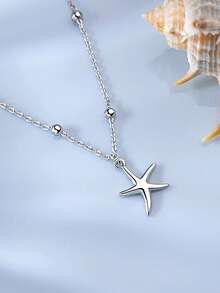 1 chiếc vòng chân hình sao biển bằng bạc Sterling S925, vòng chân nhỏ nhắn, tối giản, có thể điều chỉnh, dễ thương để đeo hàng ngày, phong cách tươi trẻ cho nữ, thích hợp cho kỳ nghỉ hè ở bãi biển. - sao biển - Xem 3