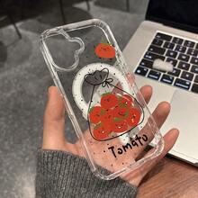 1 套透明墨点卡通番茄图案手机壳，适用于 17 Pro Max，透明磁吸全包，兼容 16 Pro Max、15 Pro Max、14 Pro Max，高端时尚手机壳，兼容 11/12/13/14/15/16 Pro Max Plus - 無色 - 查看 2