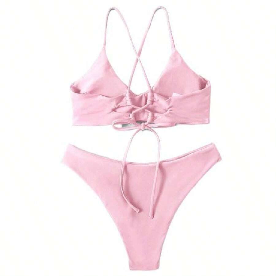 Women Athletic Bikinis - Pink - View 1