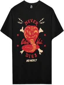 FAN ARMY Playera para Hombre Original  Modelo con Cuello Redondo 100% Algodón Color Negro Dise?o Never Dies Talla Grande - Negro - Ver 1