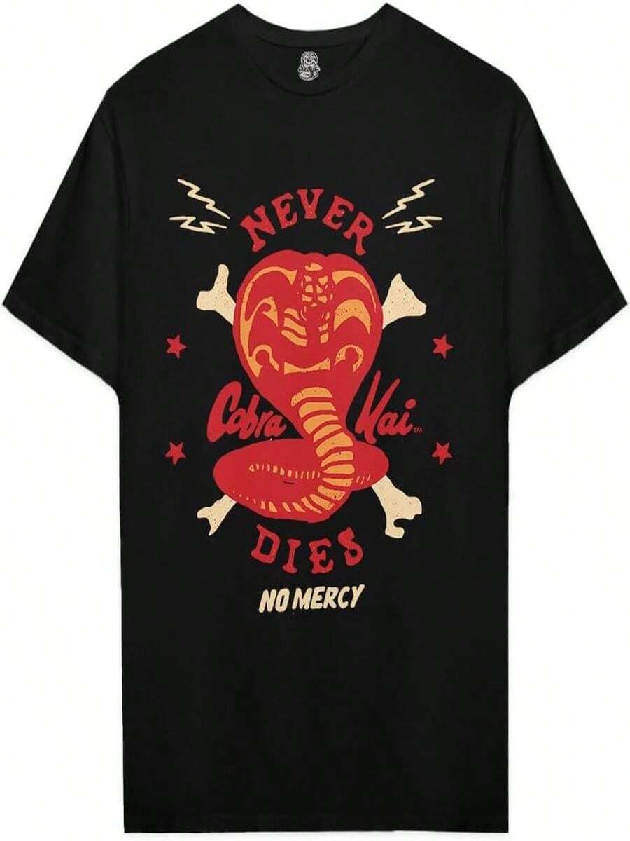 FAN ARMY Playera para Hombre Original Modelo con Cuello Redondo 100% Algodón Color Negro Dise?o Never Dies Talla Grande - Negro - Ver 1