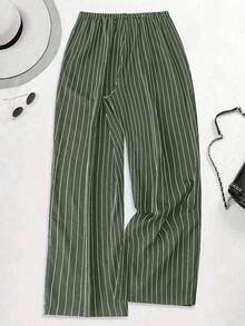 Pantalones anchos y largos sueltos de moda para mujeres de talla grande - Multicolor 4 - Ver 2