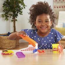 Hasbro Play-Doh Kitchen Creations Fun Factory Playset, Arts And Crafts Toy For Kids 3 Years And Up With 12 Cans And 42 Tools (Amazon Exclusive) - Red, Green, Purple, Black, and White - View 6