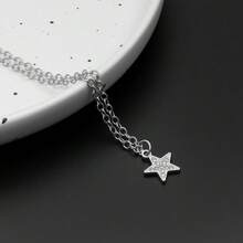 珠宝甜美酷炫星星吊坠项链银链多款式壁龛 - 銀色 - 查看 3