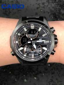 Casio 黑色商务运动型指针/数字双显蓝牙100米防水男士石英腕表 - 均碼 - 查看 1