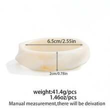 1 Stück auffälliges geometrisches, übertrieben geschwungenes poliertes Harz-Manschettenarmband, luxuriös & elegant, für Hochzeit, Bankett, Urlaub, Party, Lässig, Streetstyle, Frauen, Paare, Feiertag, Geburtstag, vielseitiges Geschenk - Armband - Übersicht 8