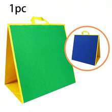 hoojojo 1Pc Double-Sided Felt Board Foldable Flannel Story Board, Portable Display Board Blue Green, Interactive Learning Board Game Props Stationery Learning Supplies Back To School Activity - Multicolor - View 13