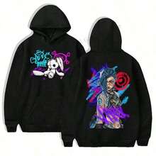 Spring/Autumn 2026 New Arrivals: Unisex Fashion  - Plus Size, Loose Fit, Heavyweight FabricJinx Arcane Hoodie Japanese Anime Cartoon Jinx Black Hoodies 044 Graphic Sweatshirt Oversized Women's Clothing Essentials Hoodie Hoodie Women Sweatshirts Women Hoodies Men's Hoodie Sweatshirts Men Essentials Fear - 黑色 - 查看 1