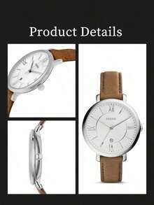 Fossil Women's Quartz Leather Three-Hand Watch, Stainless Steel Case/Glass Lens, Models: ES3487, ES3708, ES3793 - Coffee Brown - View 5