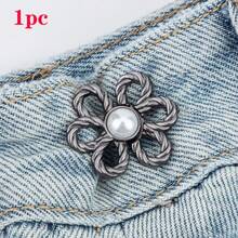 1 pieza Hebilla elástica ajustable para la cintura, adecuada para vaqueros, camisetas, pantalones casuales, sin necesidad de coser, fácil de desprender, clip con forma de flor, cinturón para la cintura - Multicolor - Ver 14