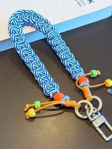 1pc Handmade Phone Lanyard, Crossbody Chain Strap - Multicolor - View 4