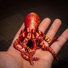 逼真3D打印可动章鱼摆件玩具，灵活关节的奇幻章鱼雕像，创意桌面摆件，适用于卧室、书房、客厅家居装饰，完美的情人节节日礼物和艺术装饰工艺品。 - A - 查看 1