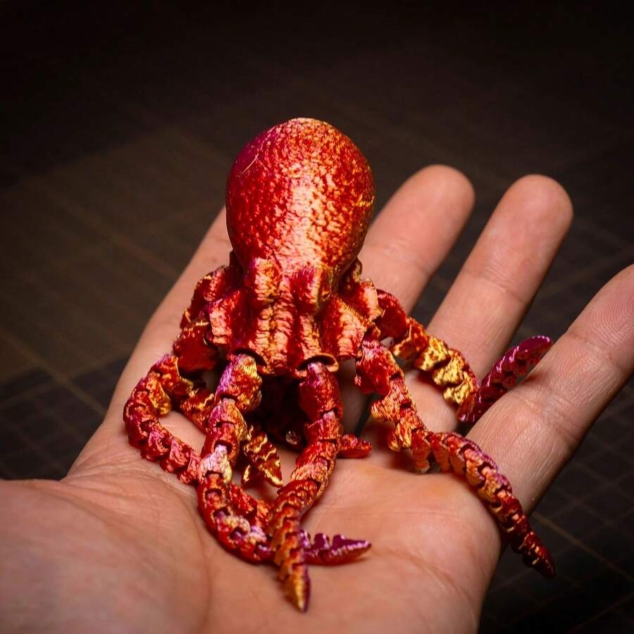 逼真3D打印可动章鱼摆件玩具,灵活关节的奇幻章鱼雕像,创意桌面摆件,适用于卧室、书房、客厅家居装饰,完美的情人节节日礼物和艺术装饰工艺品。 - A - 查看 1