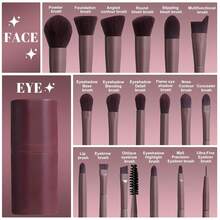 BS-MALL Professional 18pcs Coffee Brown Makeup Brush Set, Premium High-End Cosmetic Tool Kit With Ultra Soft Bristles, Complete Face & Eye Beauty Collection - Coffee Brown - View 5