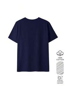 Women's 100% Cotton Loose-Fitting T-Shirt, Vintage New York/Brooklyn Style, Comfortable, Breathable, Casual, Retro College Style, Short Sleeve, Inspired By The Classic City, Suitable For School, Weekend Brunches, Travel And Everyday Street Wear. - 海軍 - 查看 3