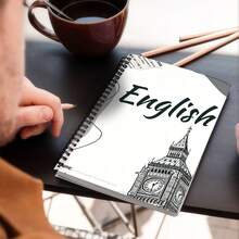 1pc A5 Spiral Notebook - Big Ben Illustration Grid Diary _ British Design Lined Pages, Suitable For Language Notes, Diary, School And Travel Lined Notebook Record Book - English - View 4