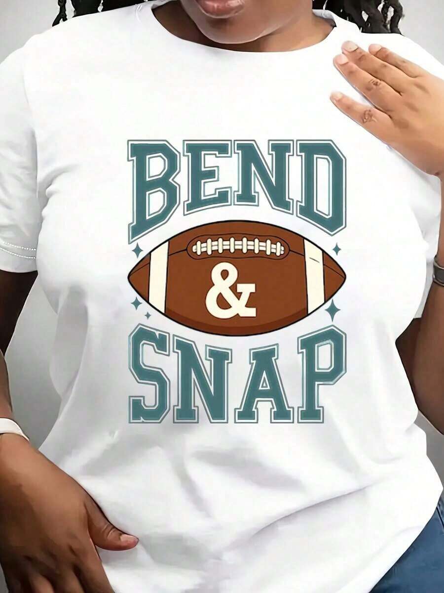Camiseta de Fútbol para Mujer "Bend And Snap", Camiseta para el Día del Partido de Fútbol, Camiseta Divertida de Fútbol para Mujer, Regalo para Fanática del Fútbol, Regalo para Mamá Futbolista - Blanco - Ver 1