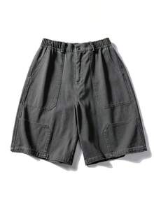 【YY SHOW 専用】夏用 メンズ カーキカーゴハーフパンツ ルーズフィット カジュアルスタイルに - ダークグレー - チェックする 2