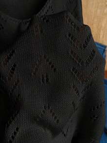 Ropa de punto casual de mujer de cuello en V sin mangas - Negro - Ver 5