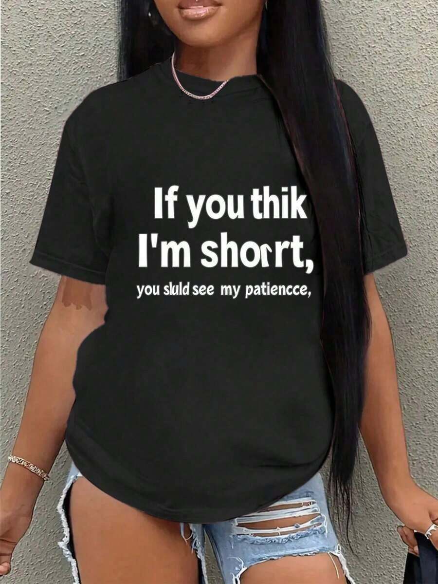 Women's Sets: Elegant Printed T-Shirt - Versatile, Easy To Maintain And Comfortable, Casual Women's T-Shirt For All Seasons. - 黑色 - 查看 1