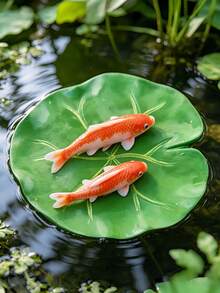 1個可愛錦鯉魚花園雕像，可愛樹脂漂浮池塘與泳池裝飾，戶外仙女花園裝飾品，迷你睡蓮景觀裝飾，禪意花園配件，可愛庭院裝飾，魚類愛好者禮物 - 多色3 - 查看 4