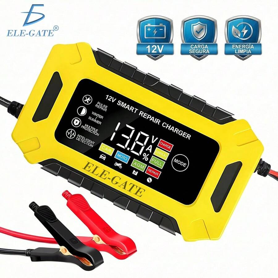 Smart 12V 6A Car Battery Charger - Multicolor - View 1