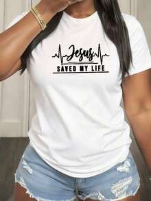 Camiseta Casual 100% Algodón, Jesús Cristo Salvador-0Pure-Cotton - Negro 2 - Ver 8