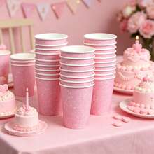 10/20/50pcs Pink Party Paper Cups, Perfect For Easter, Party Decor, Birthday Decor, Wedding And Bachelorette Party - Pink - View 3