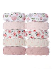 10pcs Floral Embroidered Hair Clips, Gentle Style BB Clips, Versatile Daily Hair Accessories - Mixed color - View 2
