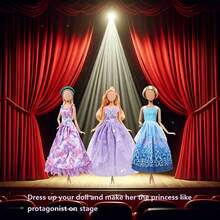 9pcs Random Style 11.5" Doll Clothes Set, Including 4pcs Random Fairy Tale Princess Dresses And 5 Pairs Random Shoes, Dress Up Your Doll To Be The Star, Great For Christmas Party, Birthday Gift, Doll Not Included - Multicolor - View 2